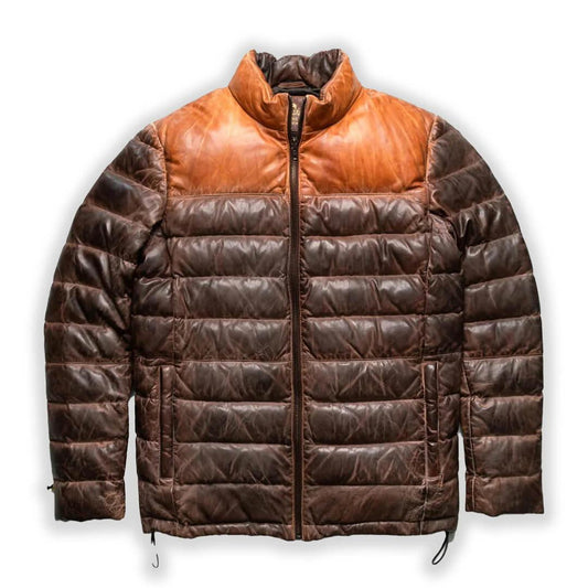 Alexander Puffer Leather Down Jacket Dual Color