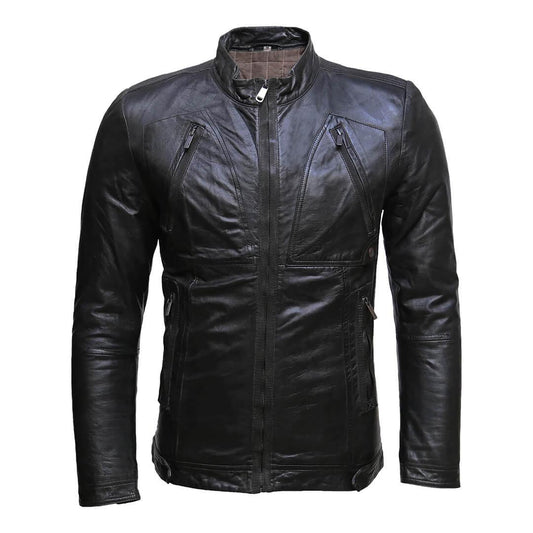 Alberto Black Leather Moto Jacket